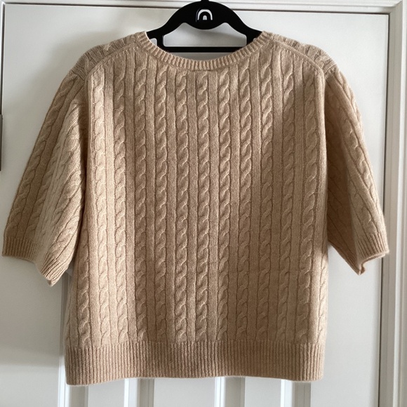 MAGASCHONI Beige 100% Cashmere Cable Knit Button Front Cardigan Sweater Top - Picture 4 of 12